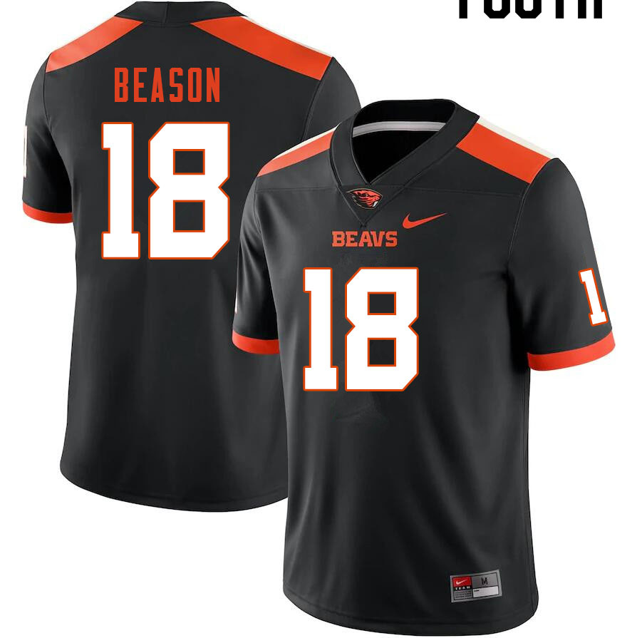 Youth #18 Zeriah Beason Oregon State Beavers College Football Jerseys Sale-Black